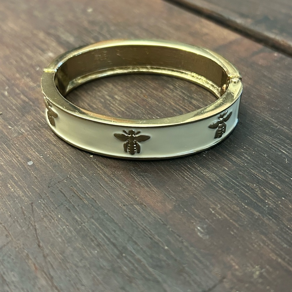 Gold and Cream Bee Bangle